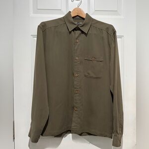 REI Dark Olive Green Men's Button-Down Shirt, Small